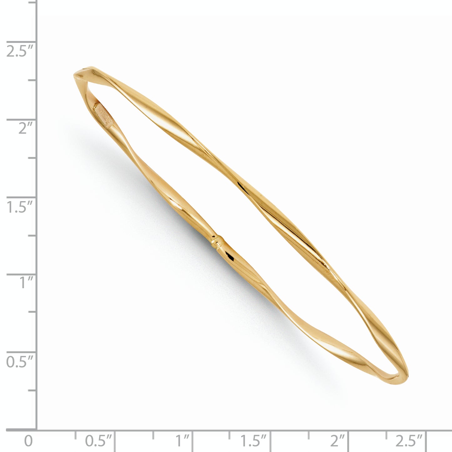 14K Yellow Gold Polished Twisted Slip-On Bangle