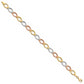 7.5 Inch 14K Tri-Color Polished And Satin Link Bracelet