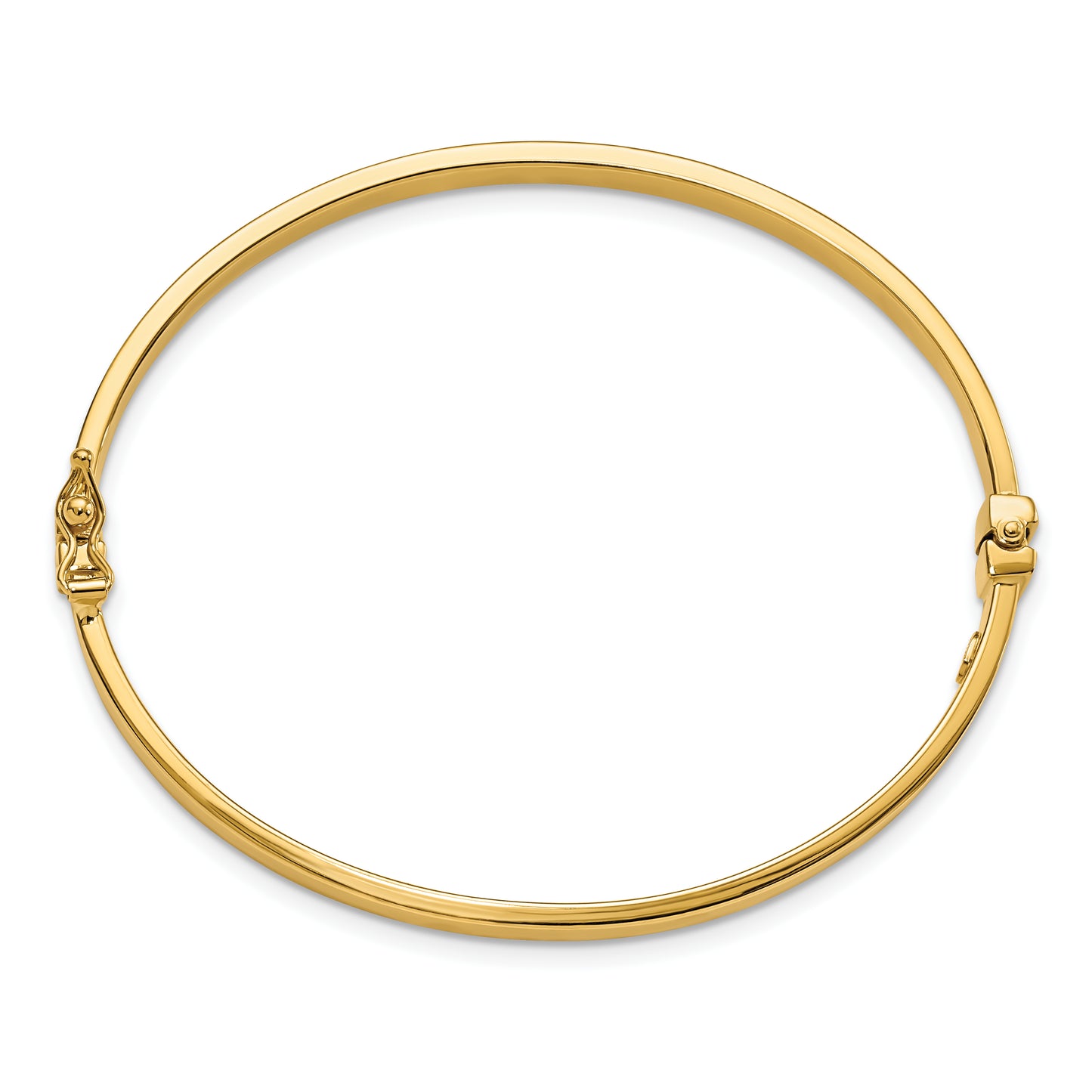 14K Yellow Gold Polished Hinged Bangle