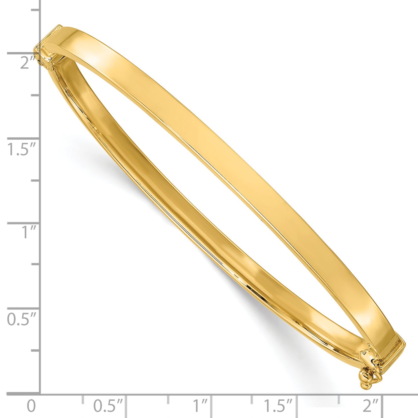 14K Yellow Gold Polished Hinged Bangle