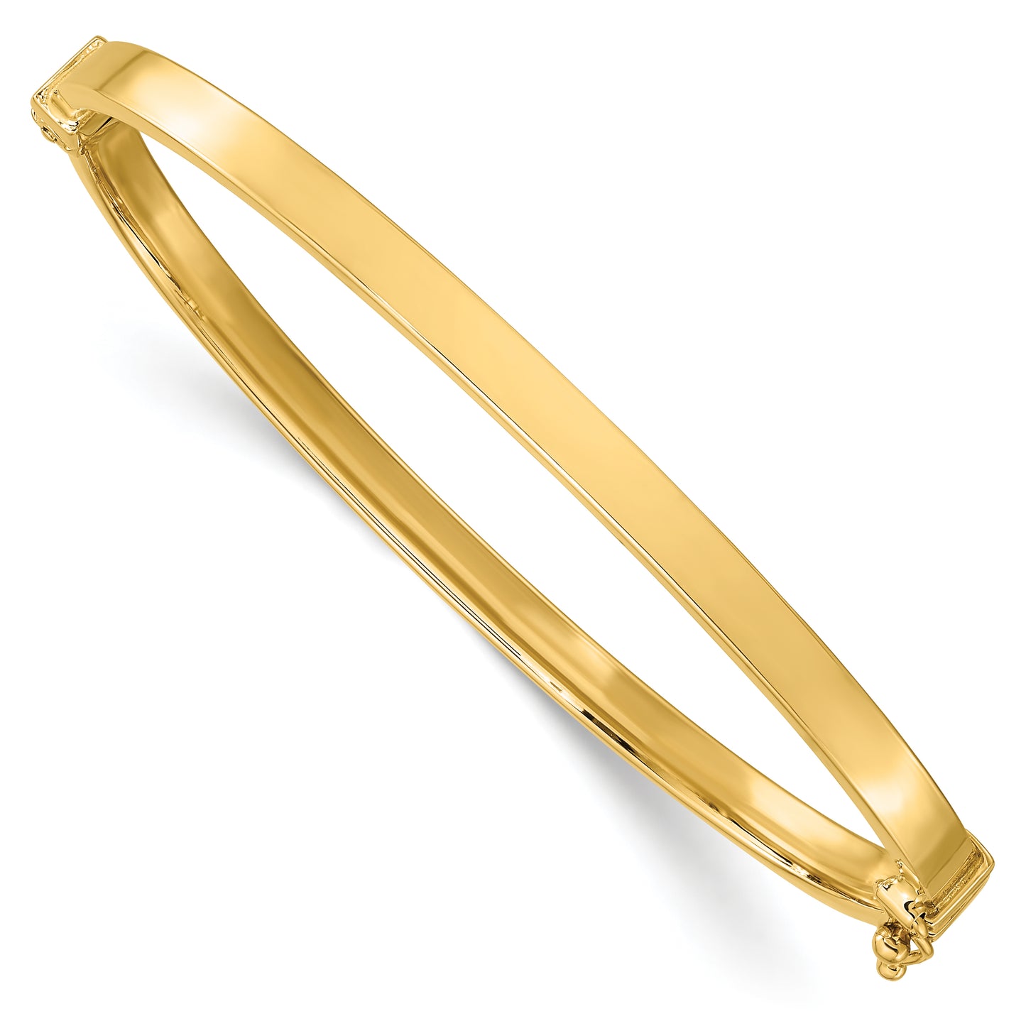 14K Yellow Gold Polished Hinged Bangle