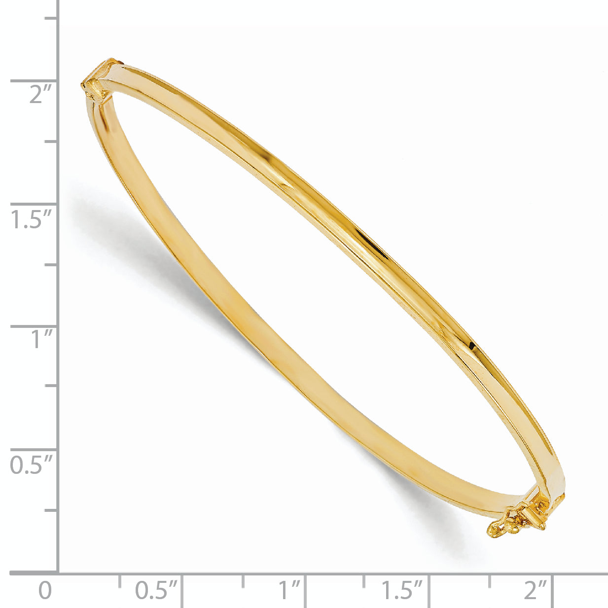 14K Yellow Gold Polished Hinged Bangle