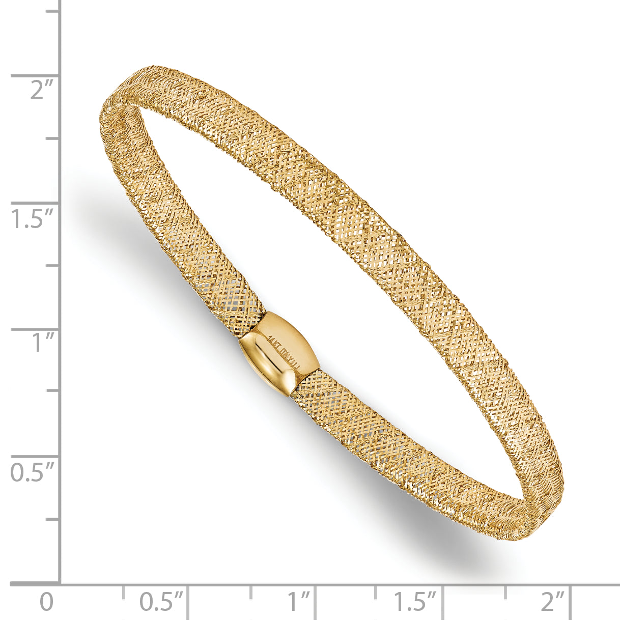 7.5 Inch 14K Fancy Stretch Bangle Bracelet