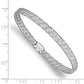 7.5 Inch 14K W/White Rh-Plating Fancy Stretch Bangle Bracelet