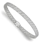 7.5 Inch 14K W/White Rh-Plating Fancy Stretch Bangle Bracelet