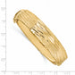 14K Yellow Gold Polished And Textured Hinged Bangle