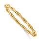 14K Yellow Gold Polished And Textured Twist Bangle