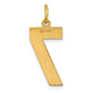 14k Yellow Gold 14k Large Brushed Diamond-cut  Number 7 Charm