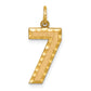 14k Yellow Gold 14k Large Brushed Diamond-cut  Number 7 Charm