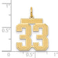 14k Yellow Gold 14k Medium Satin Number 33 Charm