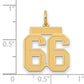 14k Yellow Gold 14k Medium Satin Number 66 Charm