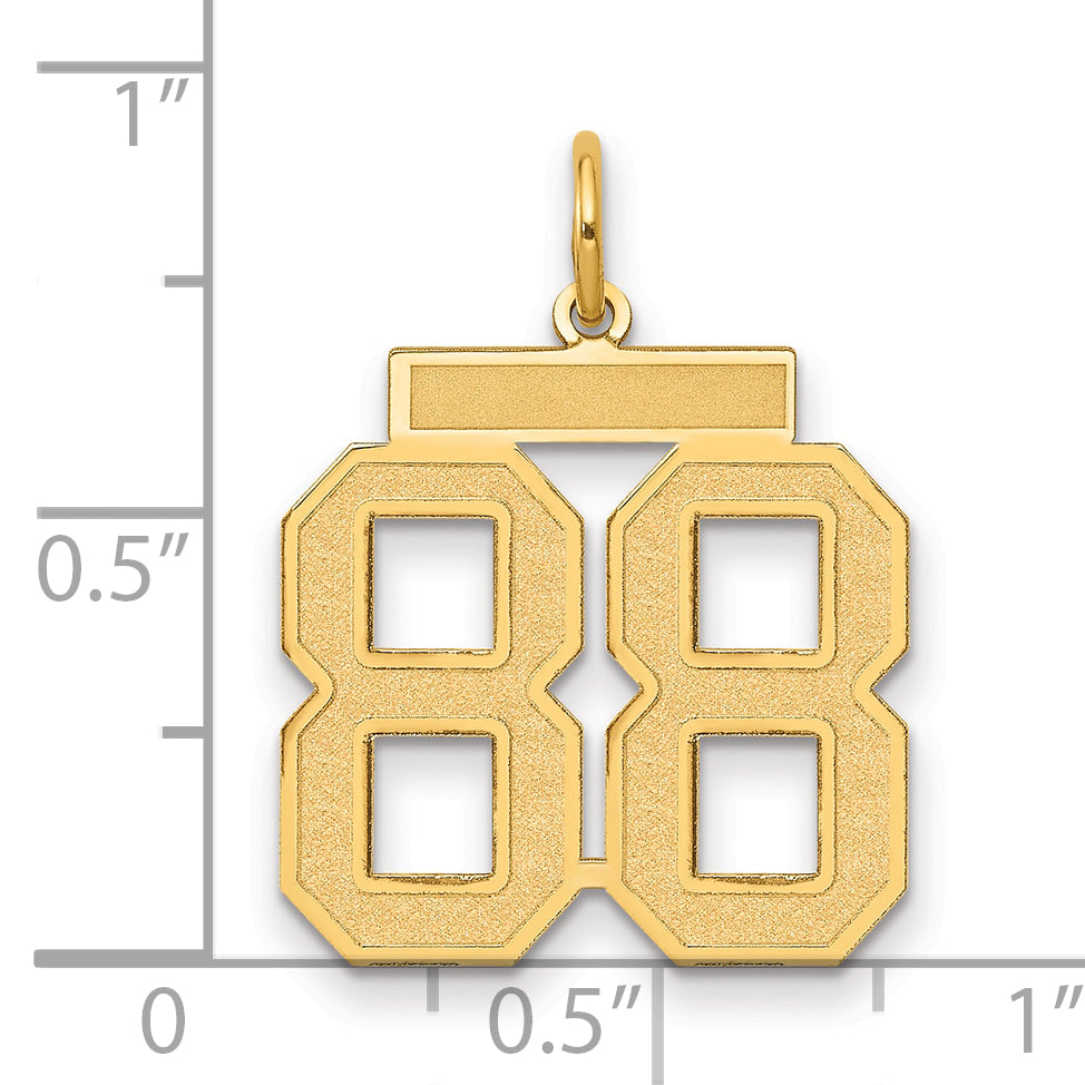 14k Yellow Gold 14k Medium Satin Number 88 Charm