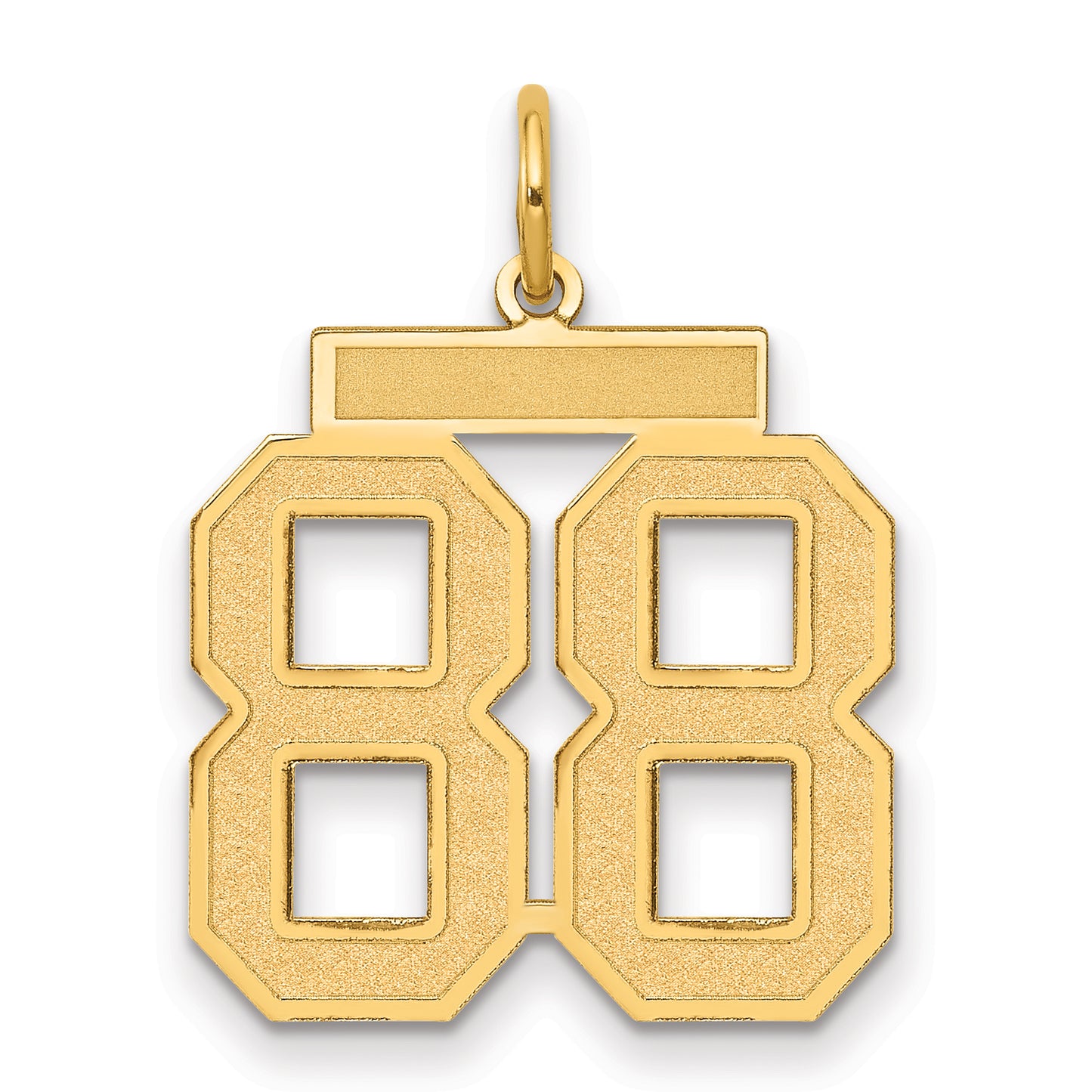 14k Yellow Gold 14k Medium Satin Number 88 Charm