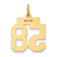 14k Yellow Gold 14k Small Satin Number 58 Charm