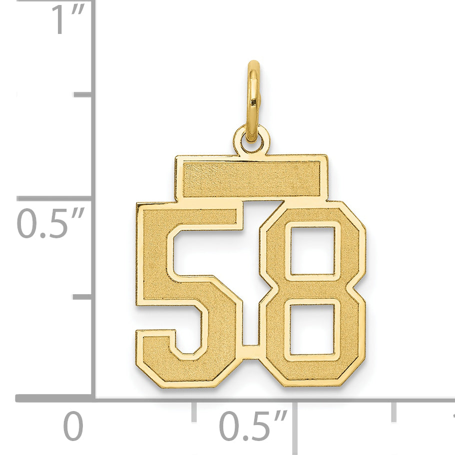 14k Yellow Gold 14k Small Satin Number 58 Charm