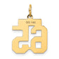 14k Yellow Gold 14k Small Satin Number 65 Charm