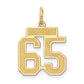 14k Yellow Gold 14k Small Satin Number 65 Charm