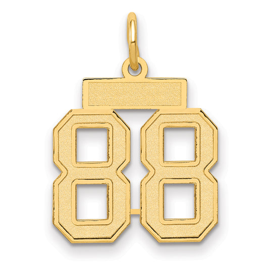 14k Yellow Gold 14k Small Satin Number 88 Charm