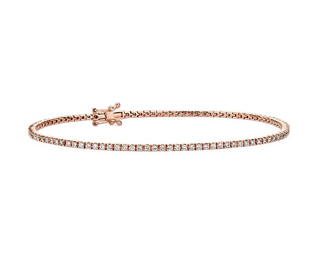 3/4 ct. tw. Classic Four-Prong Natural Diamond Tennis Bracelet in 14K Rose Gold