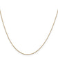 14K Yellow Gold 24 Inch .6mm Diamond-Cut Round Open Link Cable With Spring Ring Clasp Chain