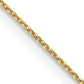 14K Yellow Gold 24 Inch .6mm Diamond-Cut Round Open Link Cable With Spring Ring Clasp Chain