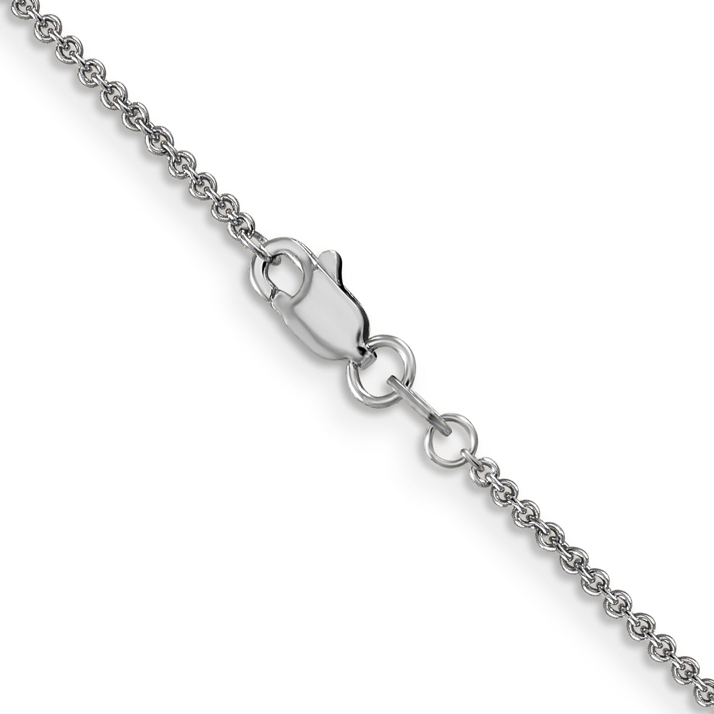 14K White Gold 20 Inch 1.4mm Round Open Link Cable With Lobster Clasp Chain