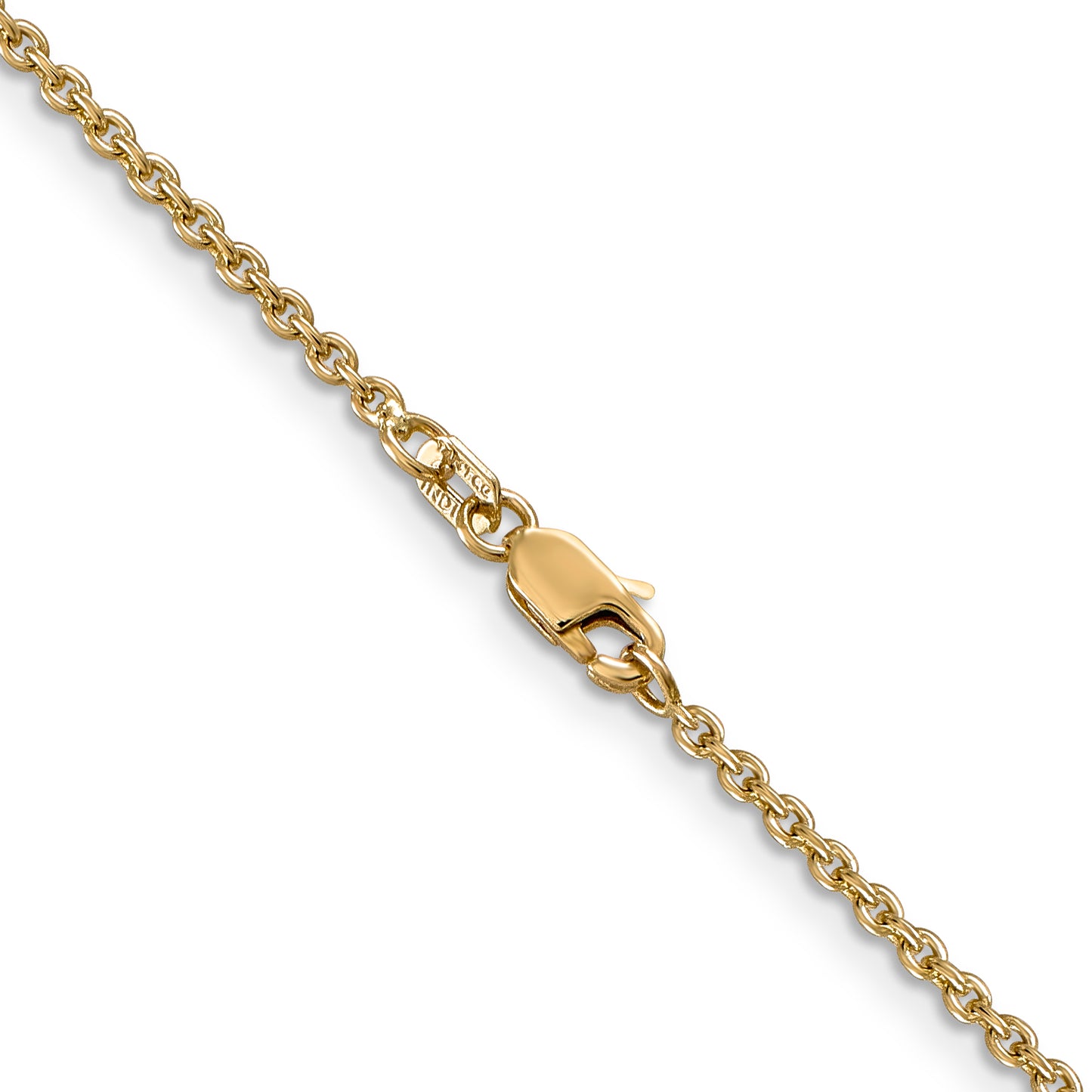 14K Yellow Gold 26 Inch 1.8mm Forzantine Cable With Lobster Clasp Chain