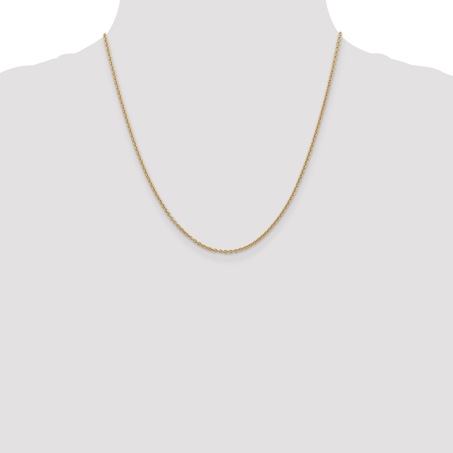 14K Yellow Gold 20 Inch 1.8mm Forzantine Cable With Lobster Clasp Chain