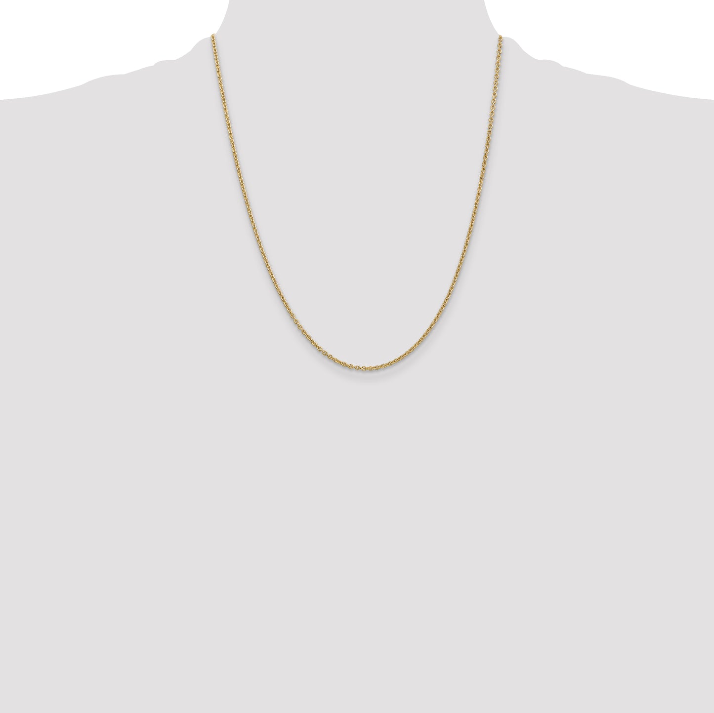 14K Yellow Gold 22 Inch 1.8mm Forzantine Cable With Lobster Clasp Chain