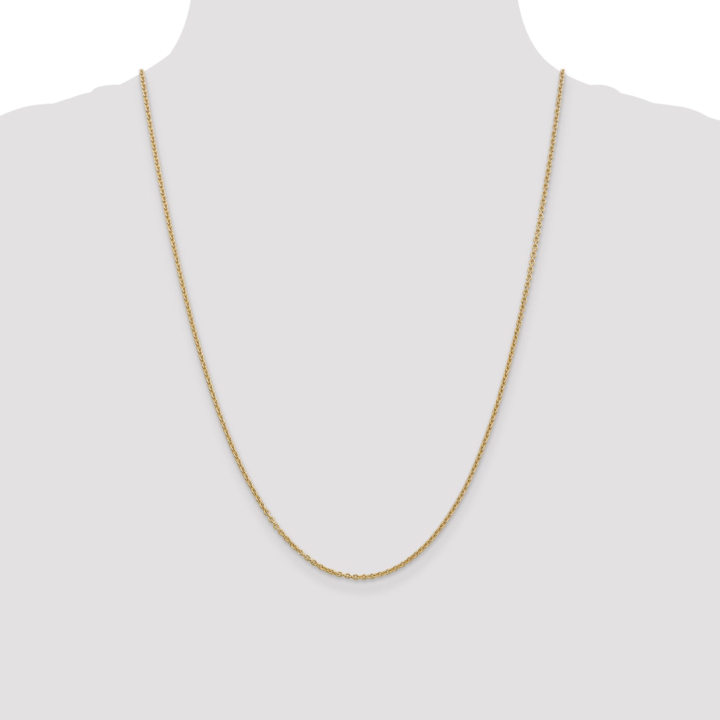 14K Yellow Gold 24 Inch 1.8mm Forzantine Cable With Lobster Clasp Chain