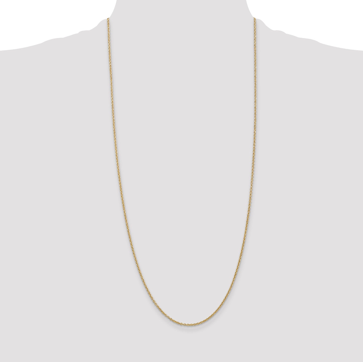 14K Yellow Gold 30 Inch 1.8mm Forzantine Cable With Lobster Clasp Chain