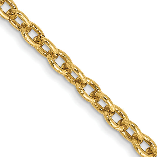 14K Yellow Gold 16 Inch 1.8mm Forzantine Cable With Lobster Clasp Chain