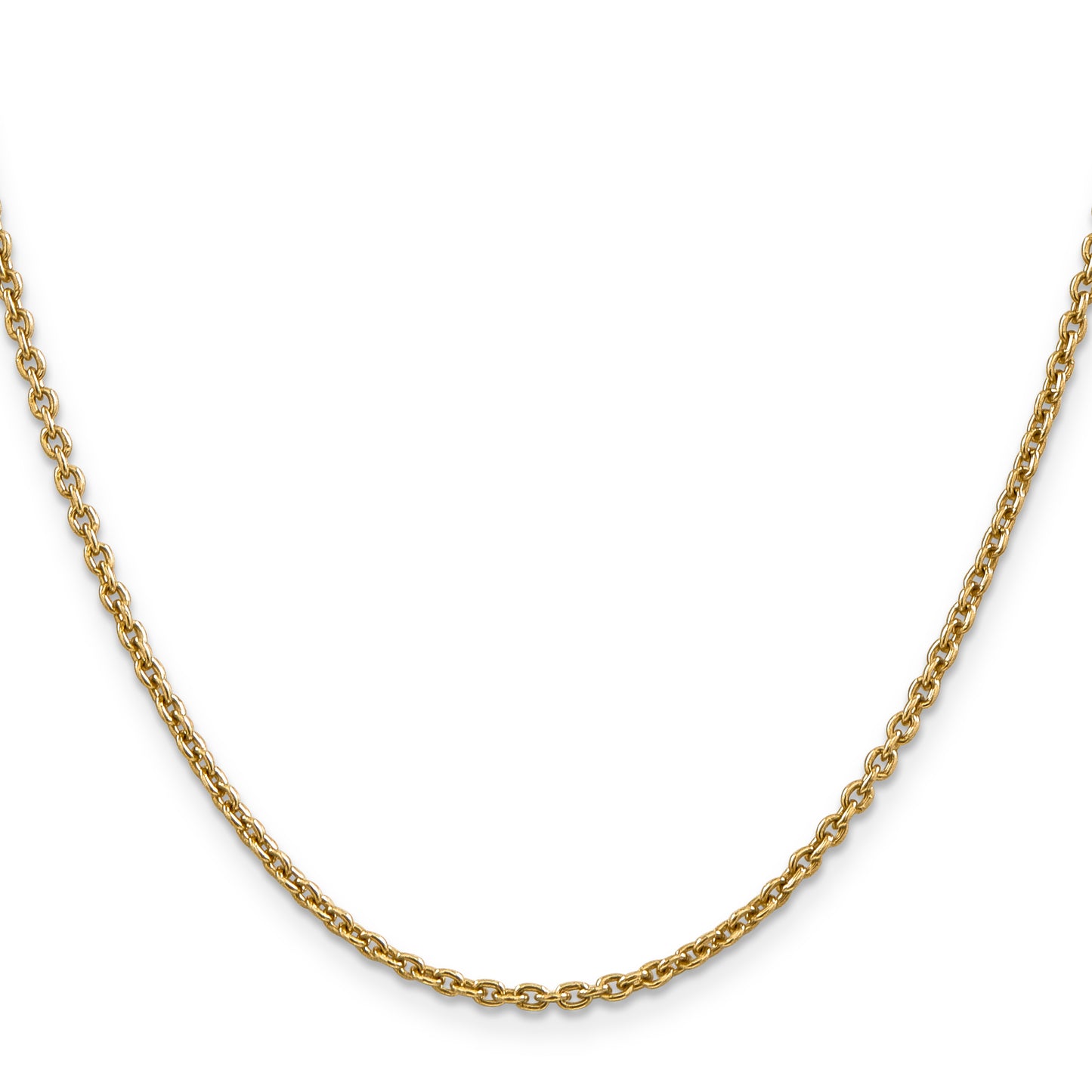 14K Yellow Gold 16 Inch 2.2mm Forzantine Cable With Lobster Clasp Chain