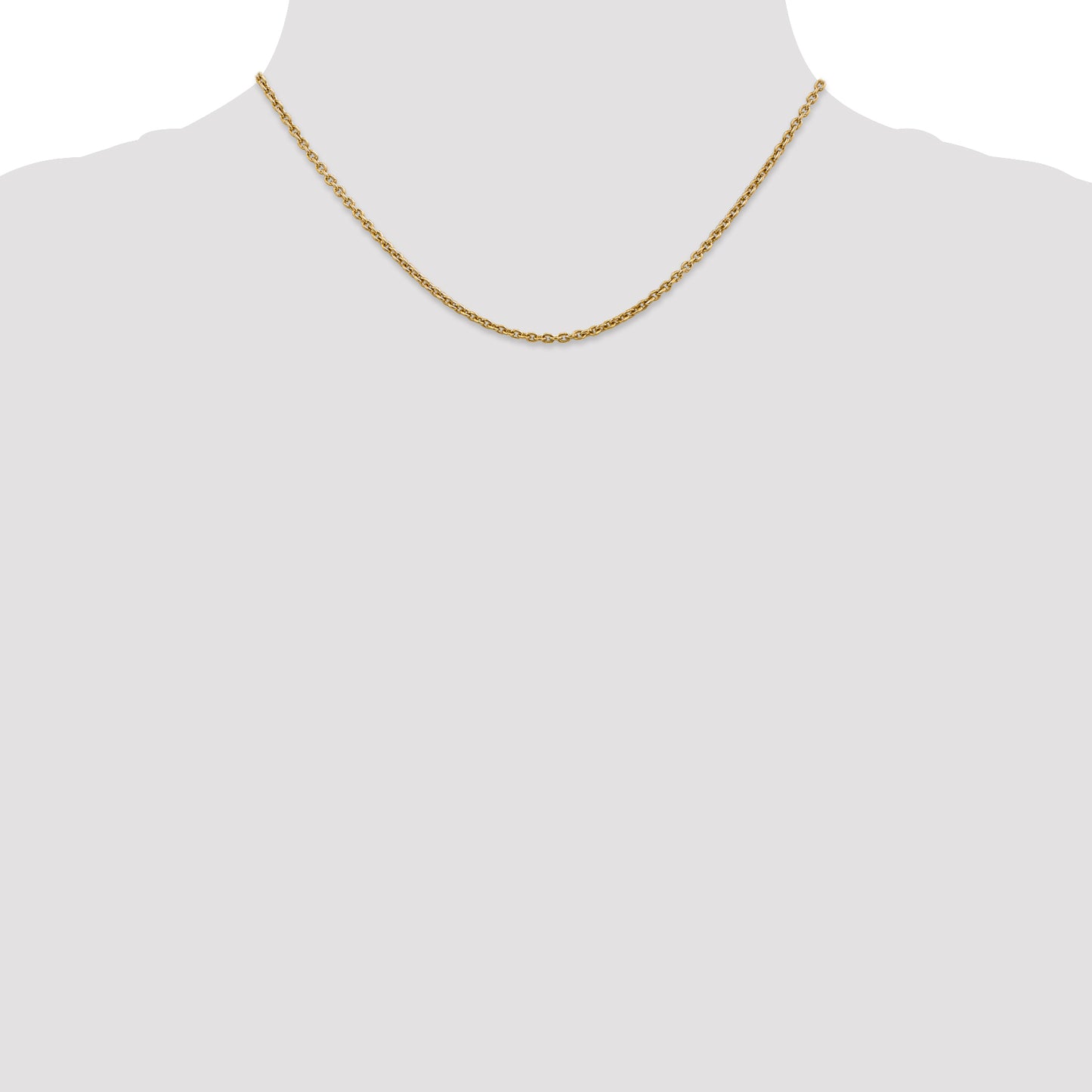 14K Yellow Gold 16 Inch 2.2mm Forzantine Cable With Lobster Clasp Chain