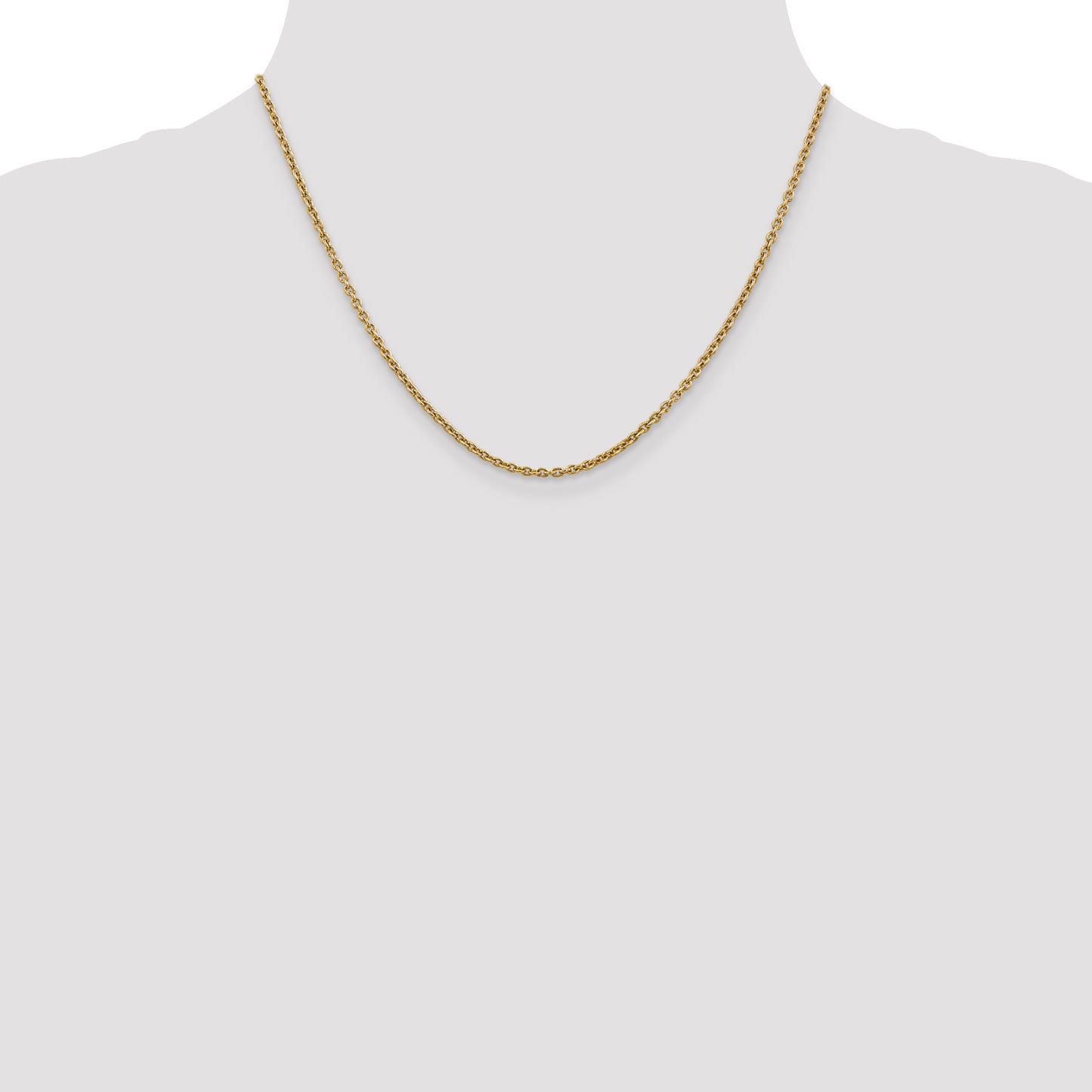 14K Yellow Gold 18 Inch 2.2mm Forzantine Cable With Lobster Clasp Chain