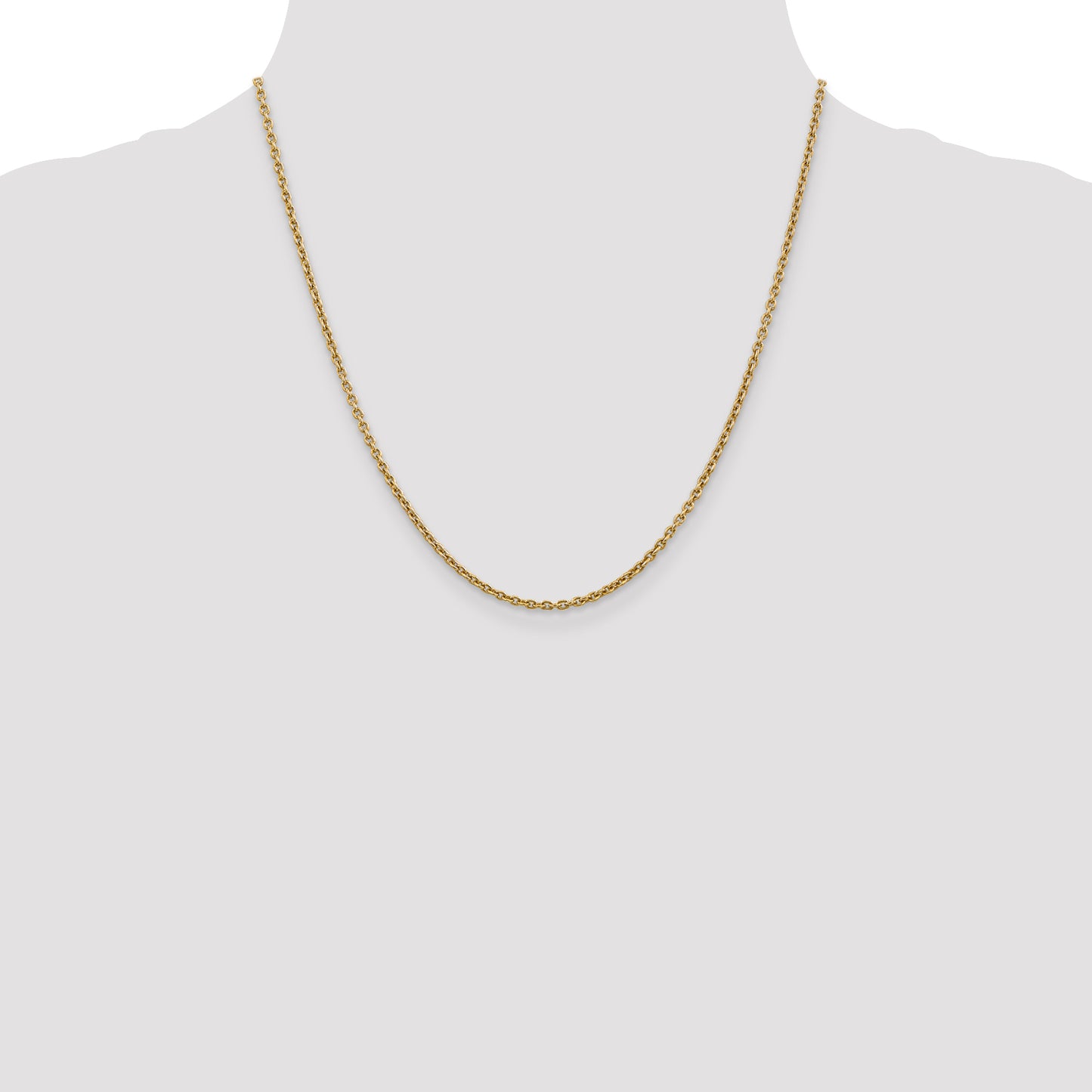 14K Yellow Gold 20 Inch 2.2mm Forzantine Cable With Lobster Clasp Chain