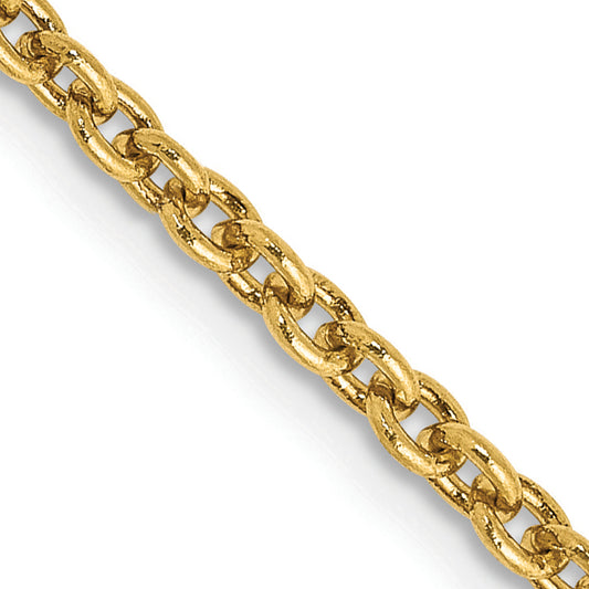 14K Yellow Gold 16 Inch 2.2mm Forzantine Cable With Lobster Clasp Chain