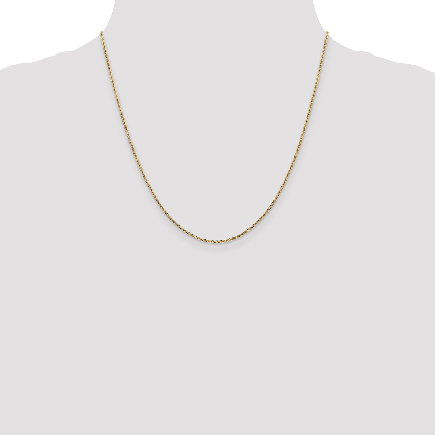 14K Yellow Gold 20 Inch 1.45mm Solid Diamond-Cut Cable With Lobster Clasp Chain