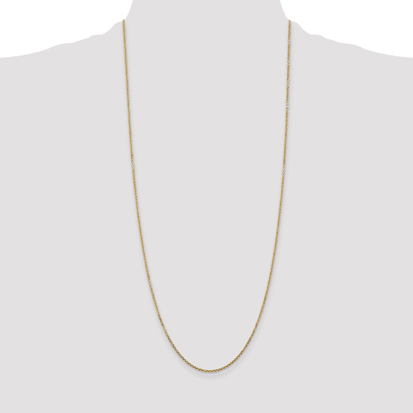 14K Yellow Gold 22 Inch 1.45mm Solid Diamond-Cut Cable With Lobster Clasp Chain