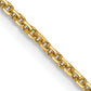 14K Yellow Gold 20 Inch 1.45mm Solid Diamond-Cut Cable With Lobster Clasp Chain