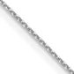 14K White Gold 24 Inch .6mm Diamond-Cut Round Open Link Cable With Spring Ring Clasp Chain