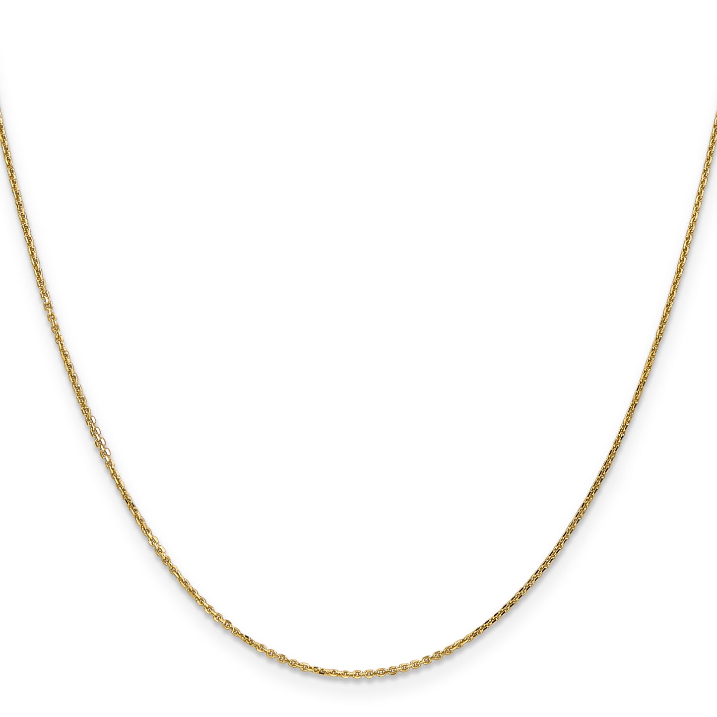 14K Yellow Gold 14 Inch .95mm Diamond-Cut Cable With Lobster Clasp Chain