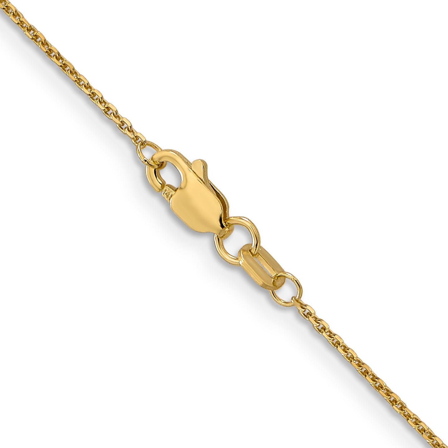 14K Yellow Gold 16 Inch .95mm Diamond-Cut Cable With Lobster Clasp Chain