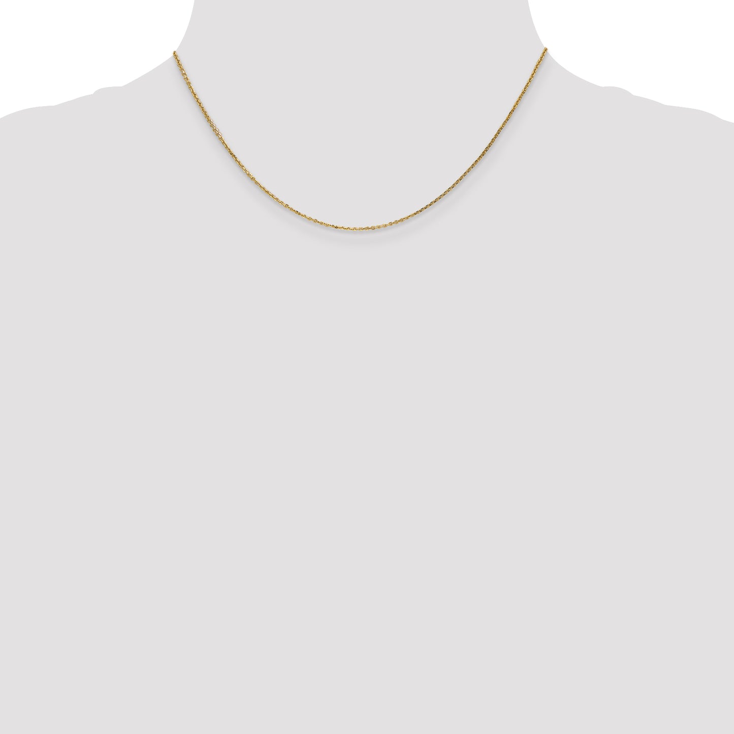 14K Yellow Gold 16 Inch .95mm Diamond-Cut Cable With Lobster Clasp Chain