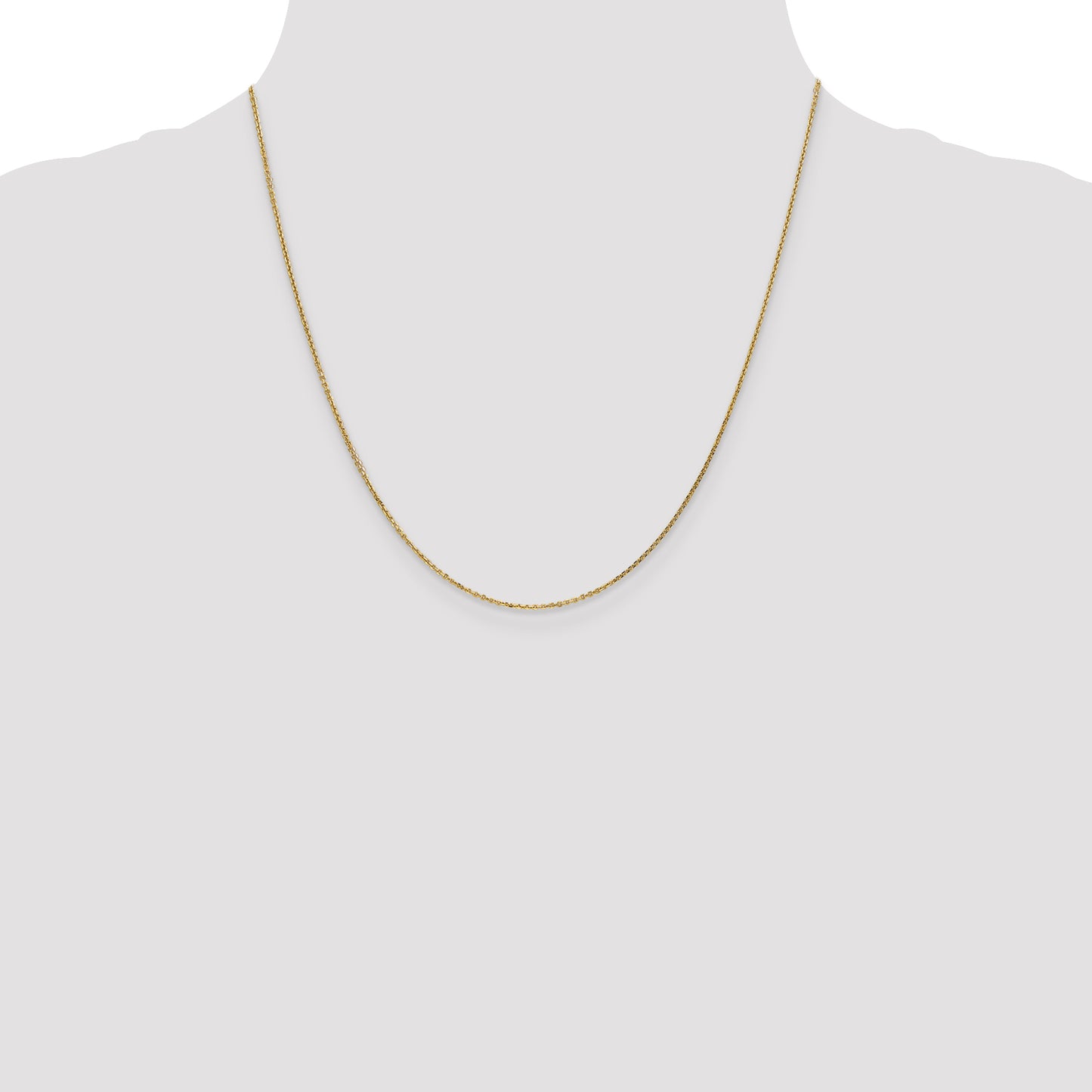 14K Yellow Gold 20 Inch .95mm Diamond-Cut Cable With Lobster Clasp Chain