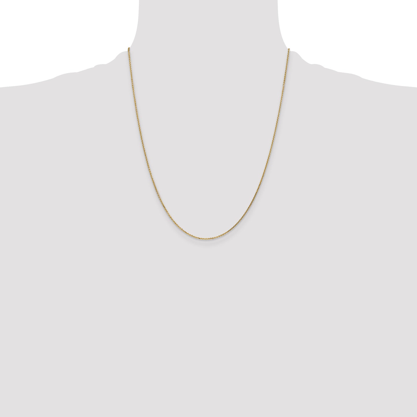 14K Yellow Gold 22 Inch .95mm Diamond-Cut Cable With Lobster Clasp Chain