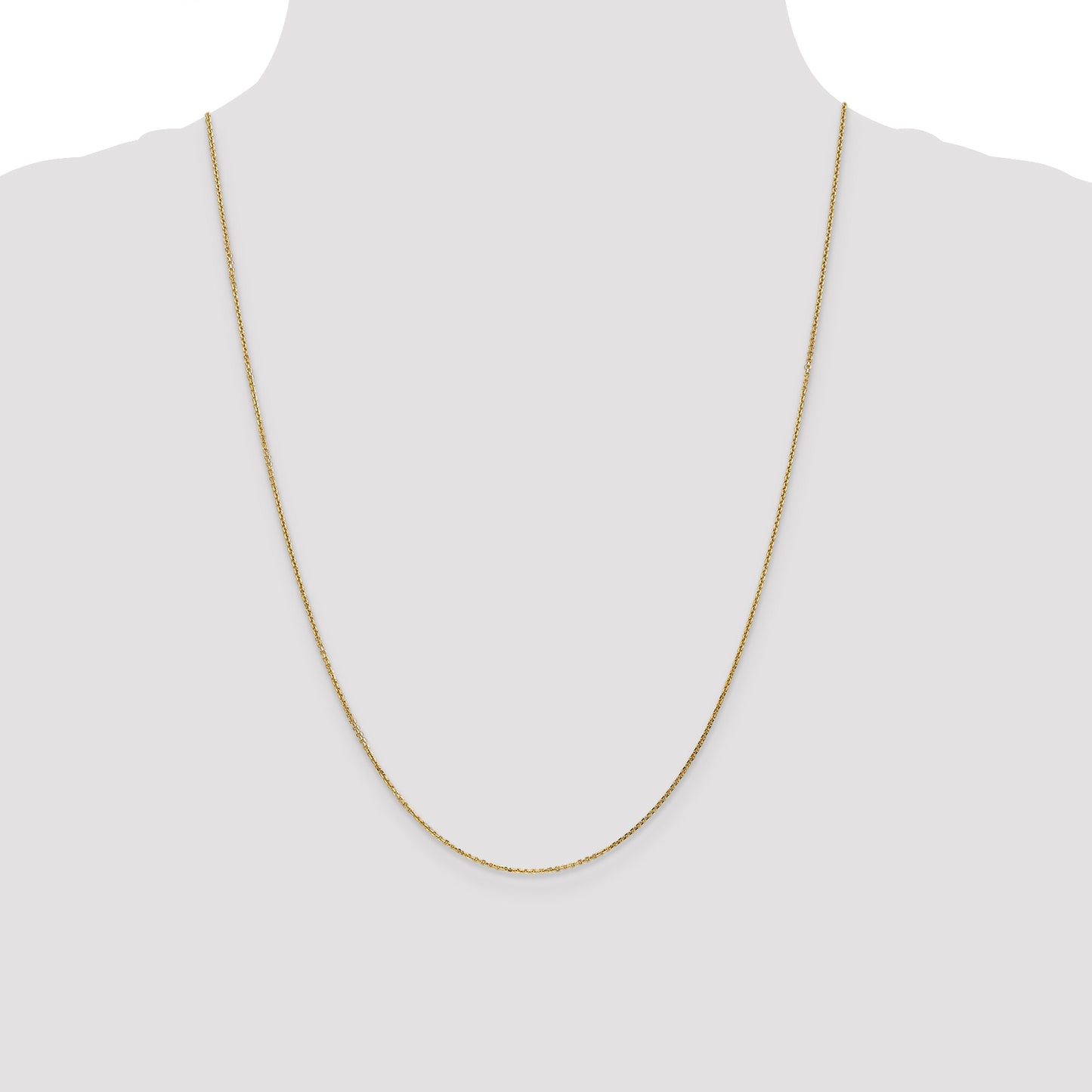 14K Yellow Gold 24 Inch .95mm Diamond-Cut Cable With Lobster Clasp Chain