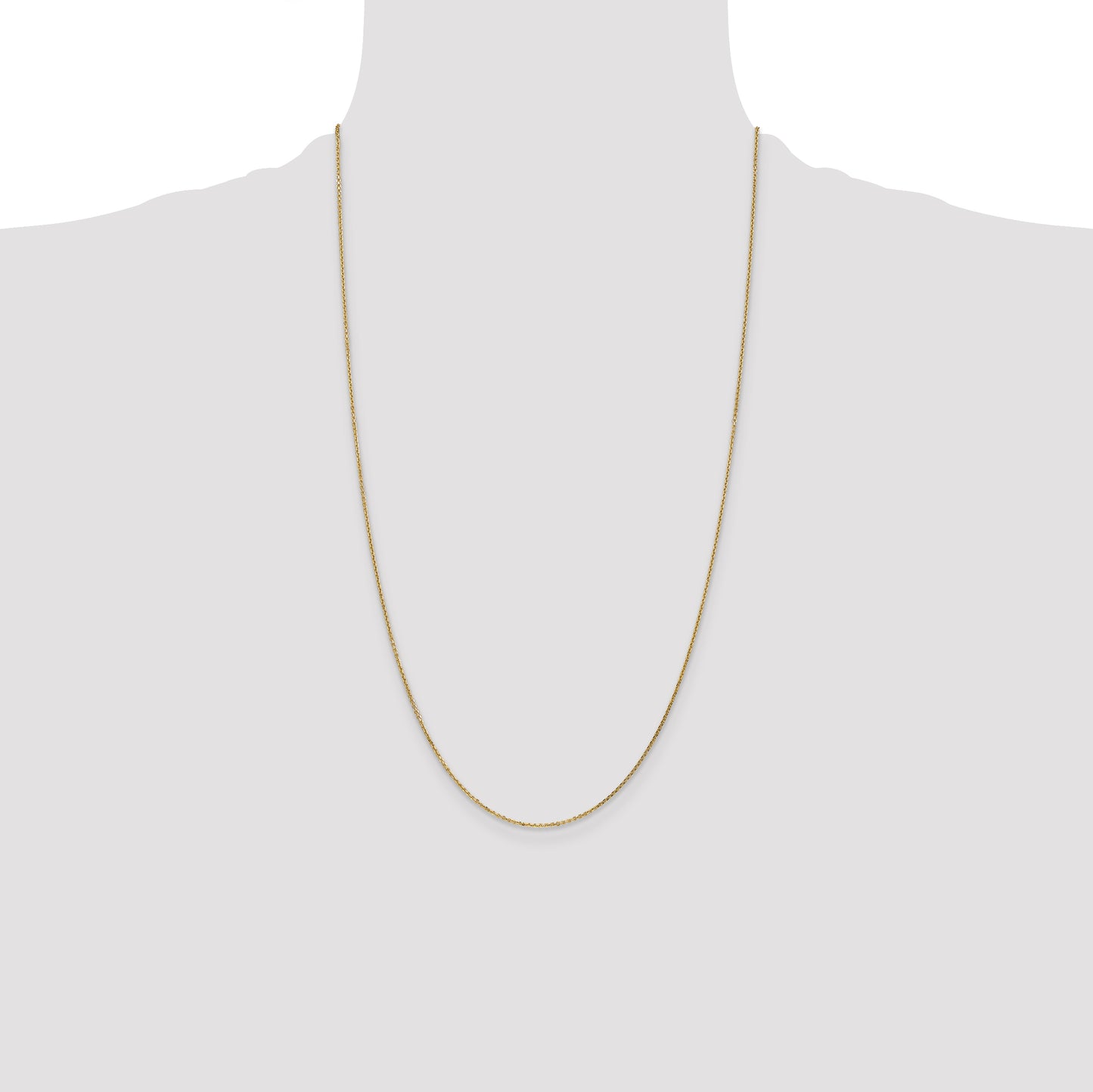 14K Yellow Gold 26 Inch .95mm Diamond-Cut Cable With Lobster Clasp Chain