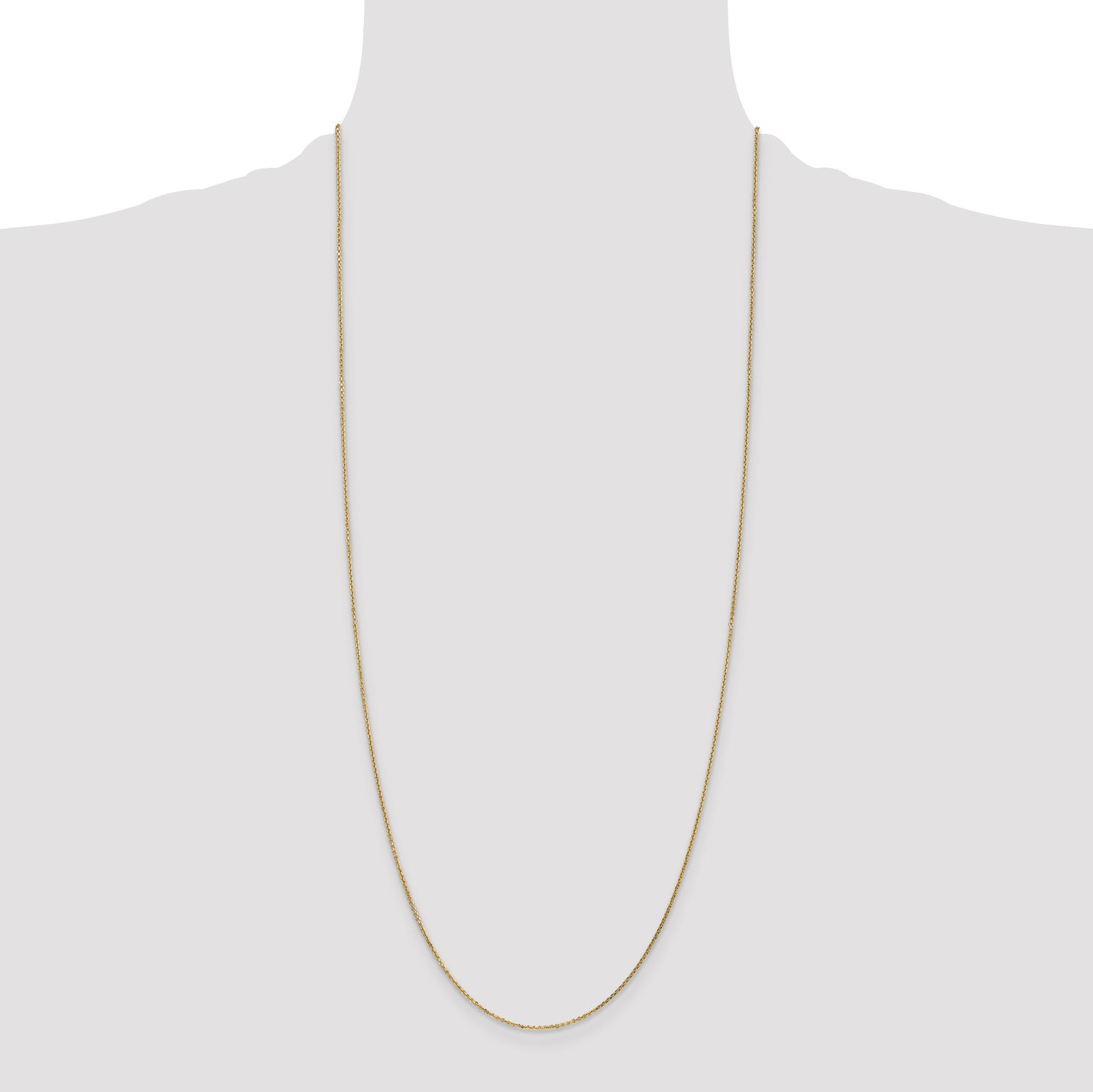 14K Yellow Gold 30 Inch .95mm Diamond-Cut Cable With Lobster Clasp Chain