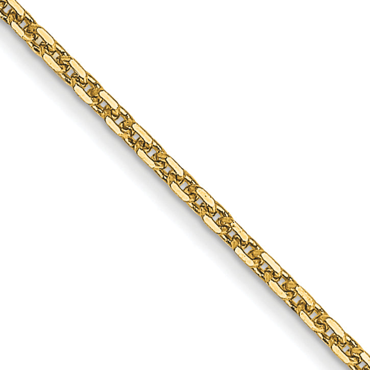 14K Yellow Gold 14 Inch .95mm Diamond-Cut Cable With Lobster Clasp Chain